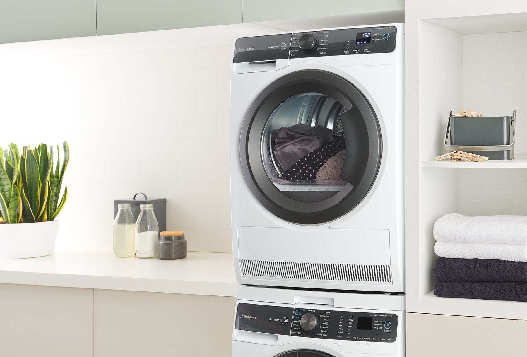 Westinghouse WDH804N7WA 8kg Heat Pump Dryer - Energy Efficient, Quiet Operation & Gentle Fabric Care for Home Laundry | Perfect for Apartments & Small Spaces