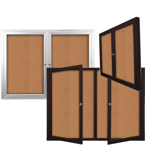 Enclosed Outdoor Poster Display Case with Radius Edge Metal Cabinet - 2 or 3 Doors - 35+ Standard Sizes & Custom Options - Perfect for Retail Stores, Restaurants, and Business Signage