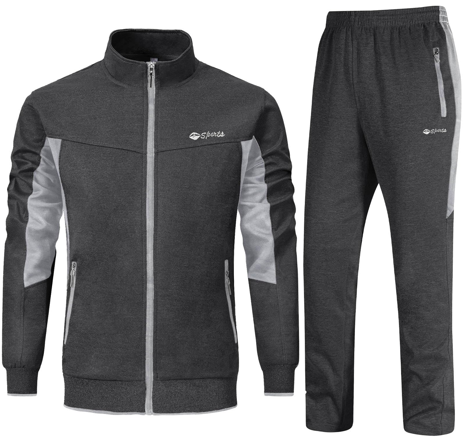 Rdruko Men's 2 Piece Tracksuit Set - Athletic Jogging Gym Activewear Sweatsuit for Running, Workout & Casual Wear | Lightweight Comfortable Sportswear for Men