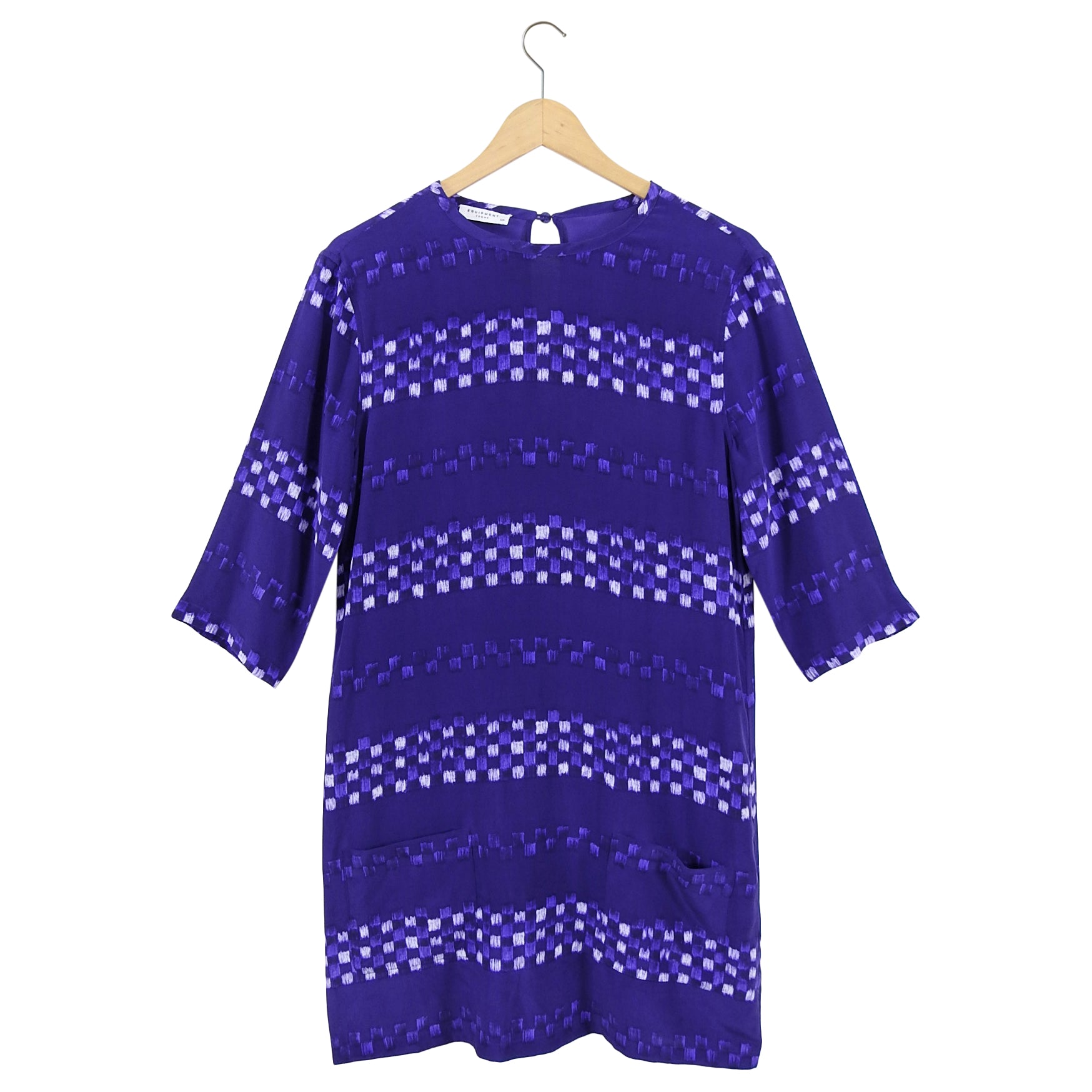 Indigo Purple Silk Tie Dye Aubrey Shift Dress - Elegant Boho Chic Summer Dress for Women - Perfect for Beach Vacations, Music Festivals & Date Nights - Size S