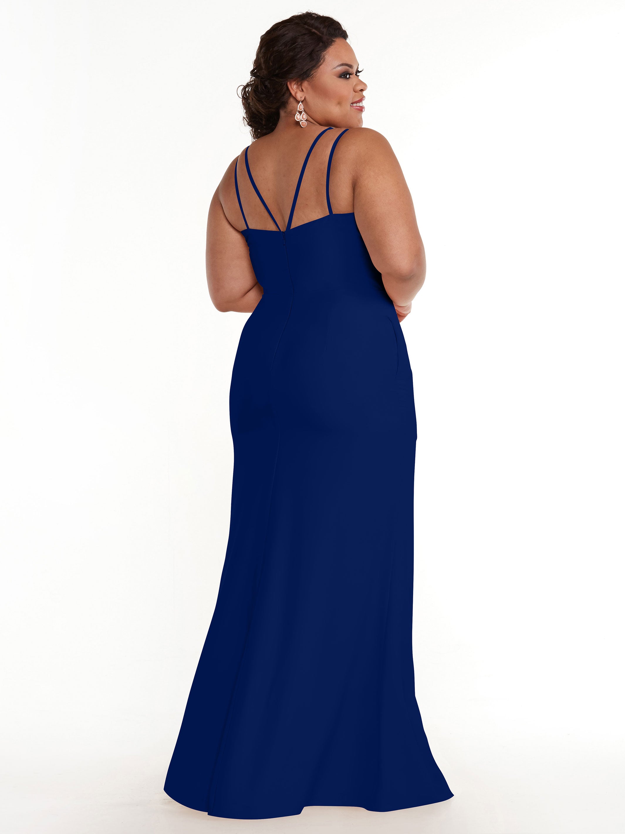 Elegant 83030 Sheath Stretch Chiffon Bridesmaid Dress with Bateau Neckline & High Slit - Perfect for Weddings, Formal Events & Evening Parties