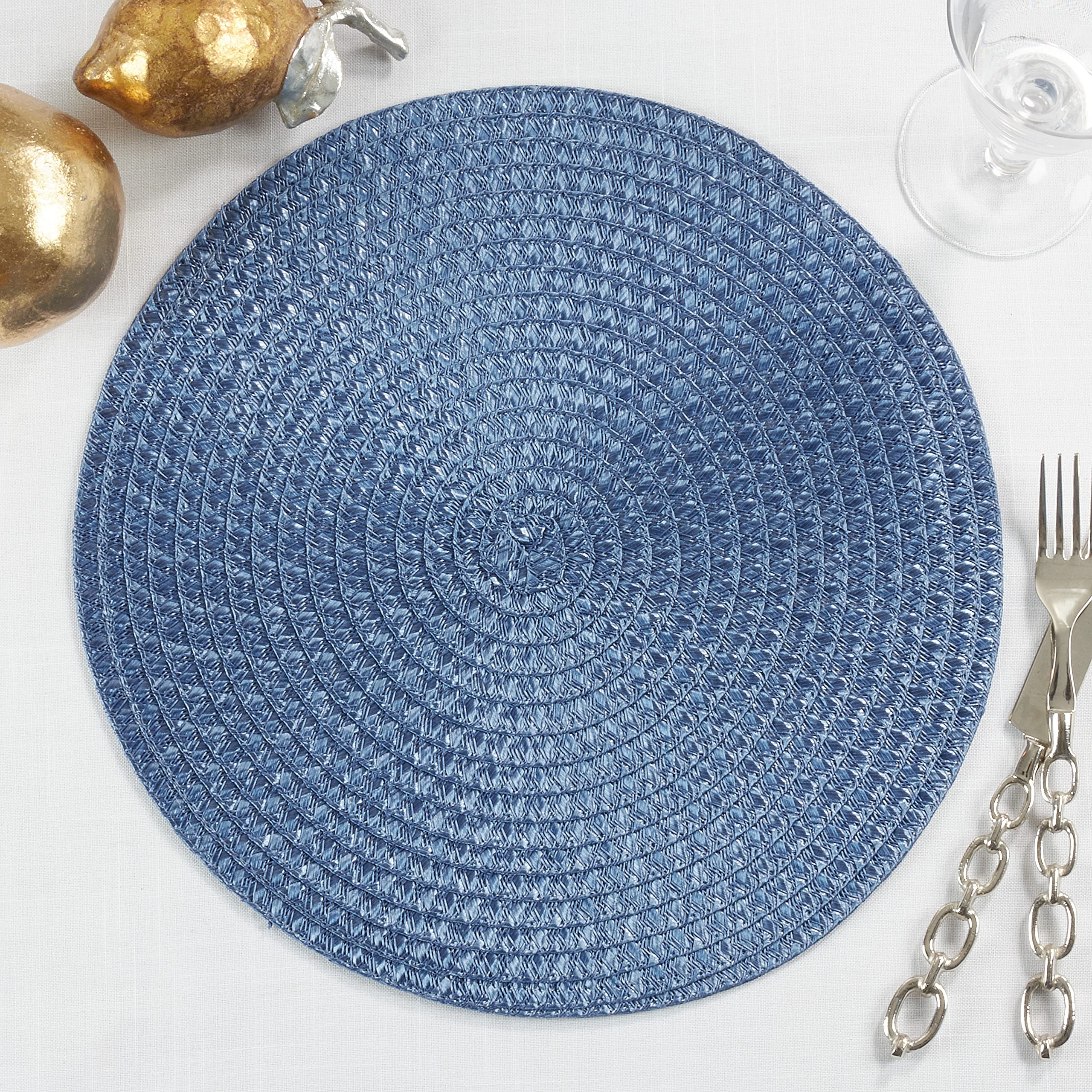 Round Non-Slip Placemats Set of 4 - Waterproof Table Mats for Dining, Kitchen, and Party Decor - Perfect for Home, Restaurant, and Outdoor Use