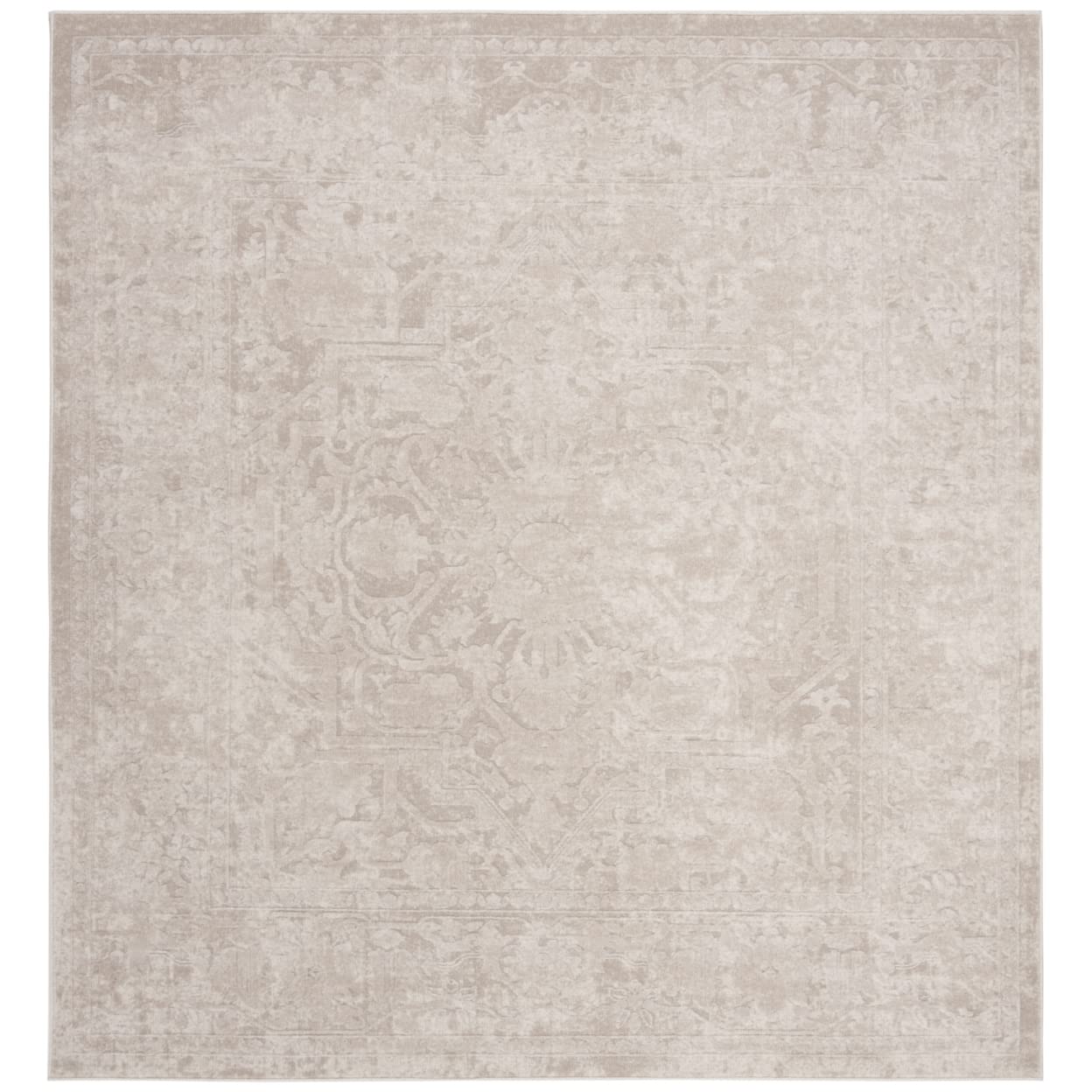 SAFAVIEH Reflection Collection 10'x10' Square Cream/Ivory Vintage Distressed Area Rug RFT665D - Perfect for Living Room, Dining Room & Bedroom Decor