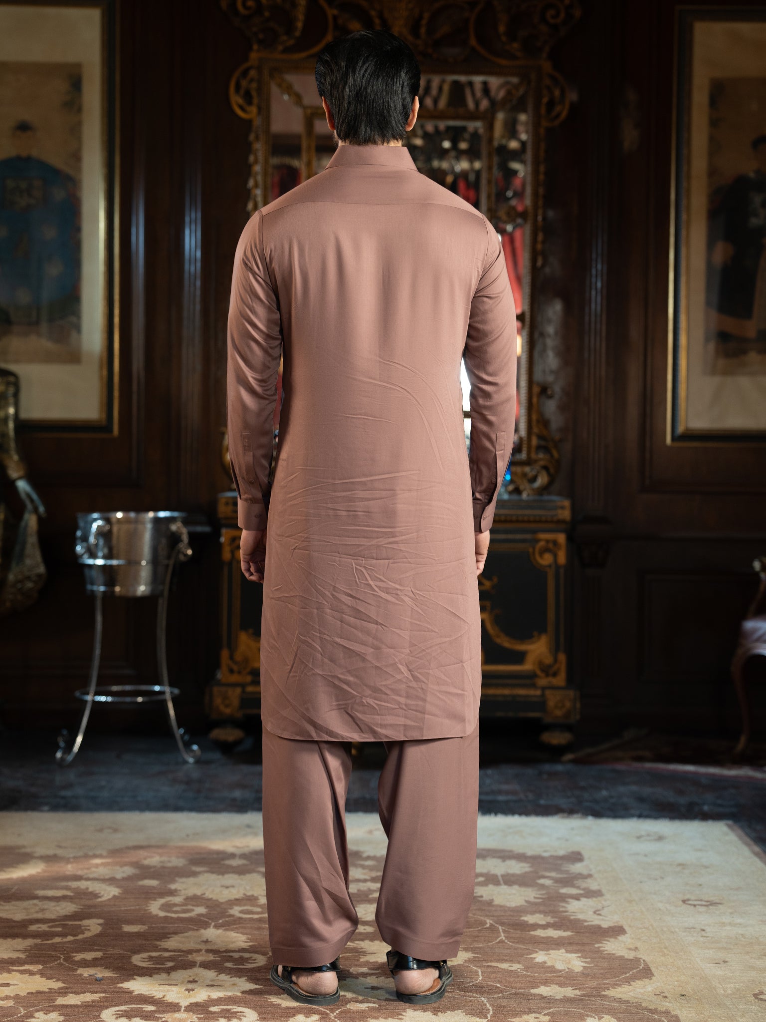 Blended Burberry Rose Love Shalwar Kameez by J. Junaid Jamshed - Elegant Pakistani Traditional Outfit for Weddings & Festive Occasions