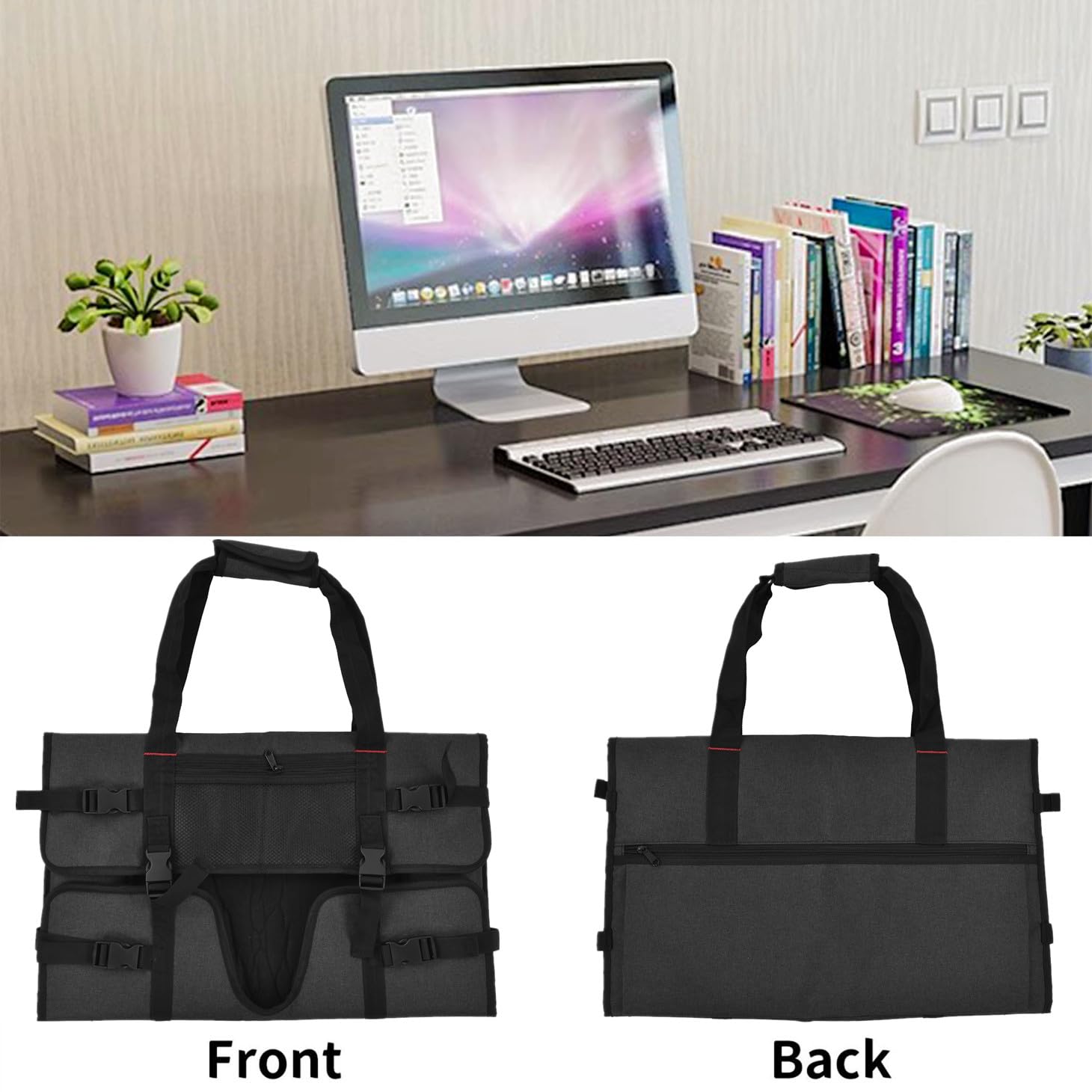 YOPOTIKA 24 Inch Monitor Carry Case - Protective Storage Bag for LCD Screens & Computer Monitors | Portable Dust Cover for Home & Office Use | Travel & Storage Solution for 24in Displays