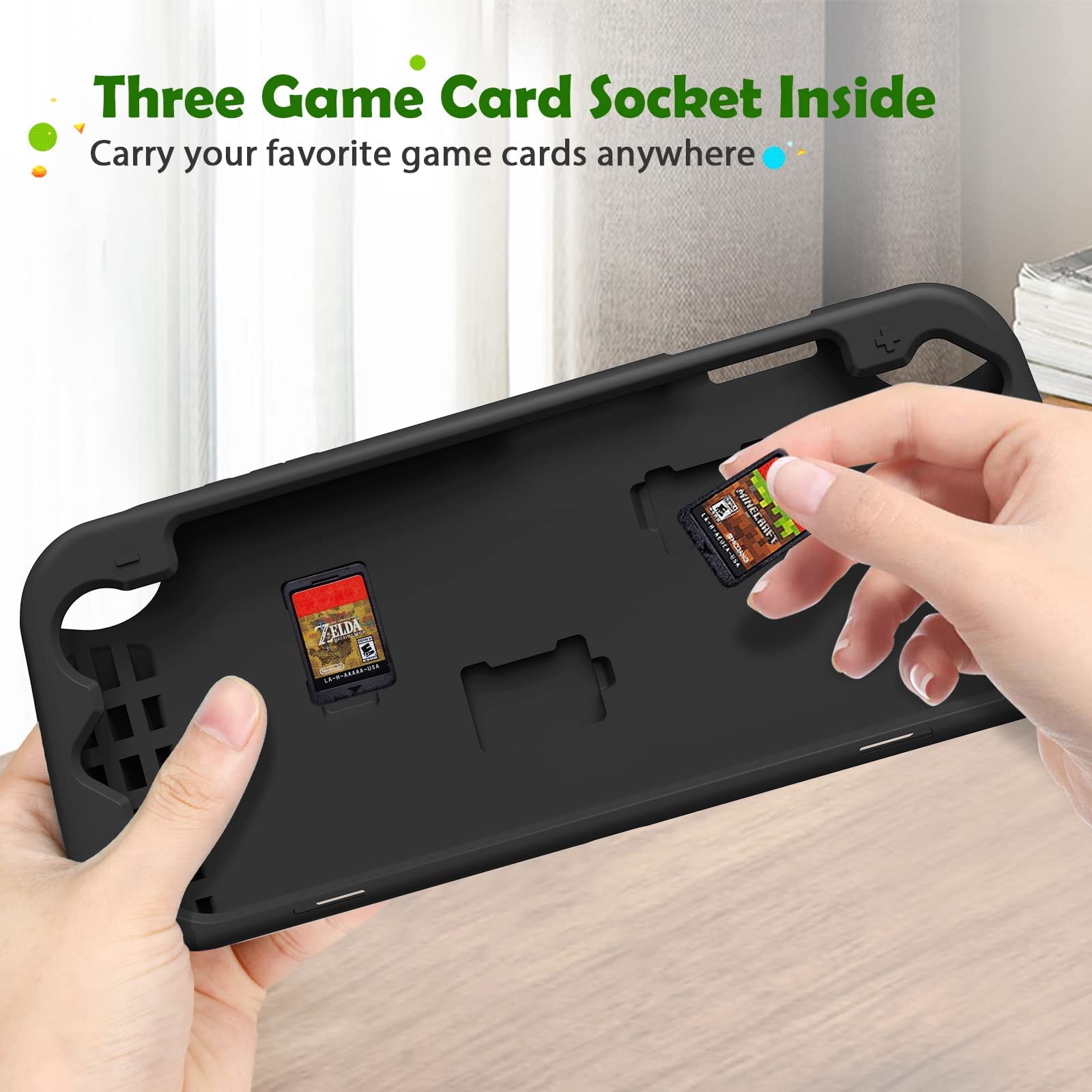 Fintie Protective Bundle for Nintendo Switch OLED Model 2021 & Switch 2017 - Slim Fit Carrying Case + Soft Silicone Cover with 3 Game Card Slots & Ergonomic Grip - Perfect for Travel, Gaming On-The-Go & Console Protection