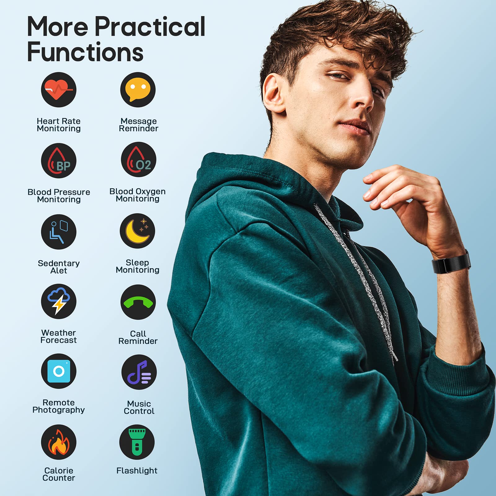 ZKCREATION Smart Watch for Men & Women - Answer/Dial Calls, Fitness Tracker with Heart Rate, Blood Pressure & Sleep Monitor - Compatible with Android & iOS - Perfect for Workouts, Running & Daily Health Tracking
