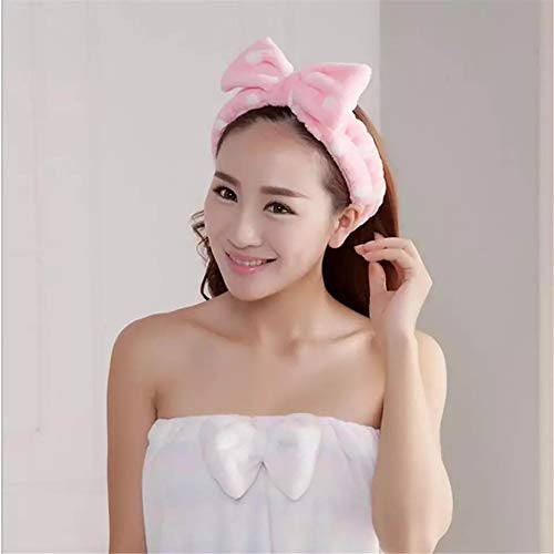Women's Velvet Elastic Headband with Cute Bow - Soft Facial Spa & Makeup Cleansing Headband (2-Pack, Multicolor) - Perfect for Skincare Routine, Spa Day & Beauty Sleep