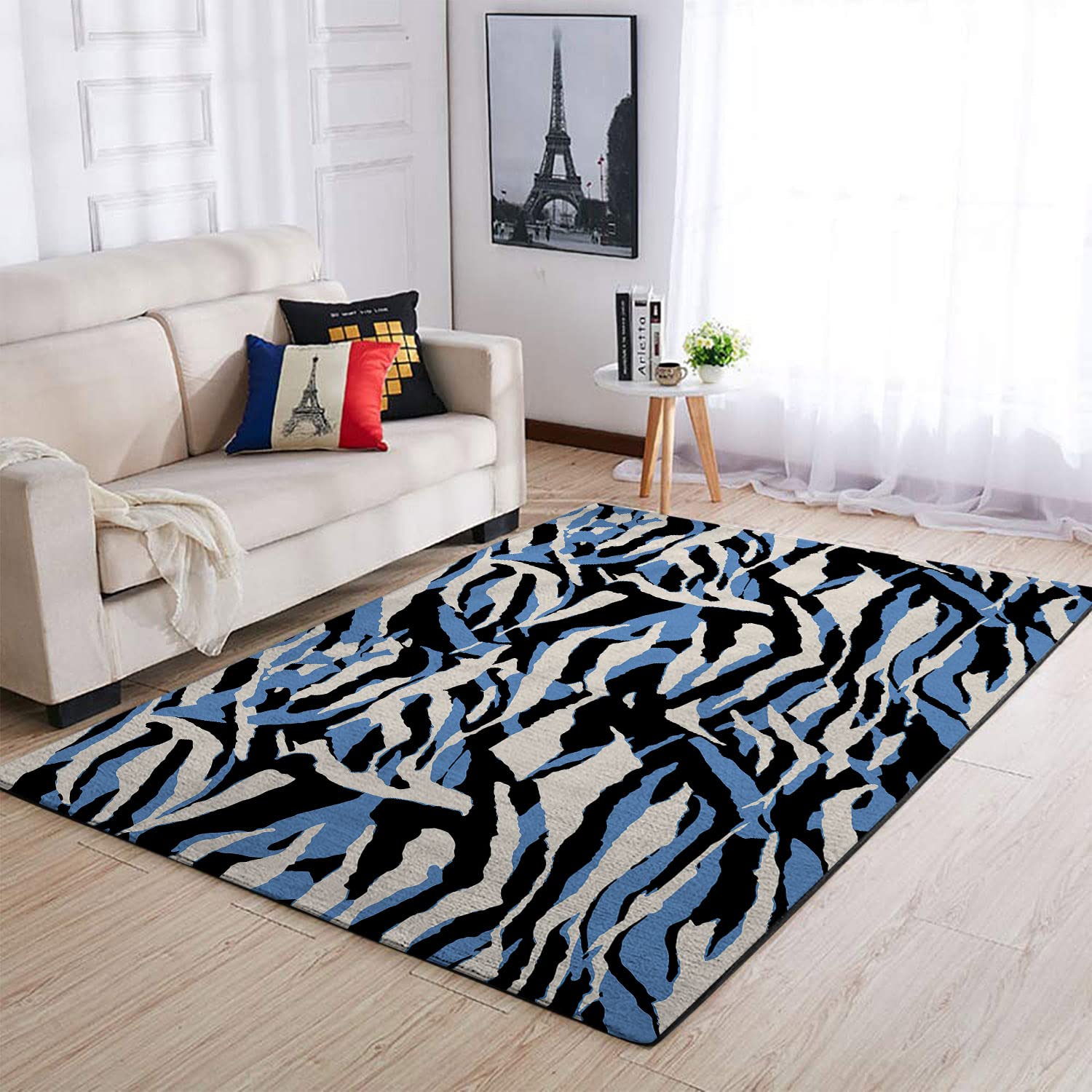 PORDYMOR Abstract Zebra Skin Pattern Small Rug 3x5 Feet - Modern Print Area Rug for Girls Bedroom, Boys Room, Living Room Decor - Perfect for Kids Spaces, Dorm Rooms & Cozy Home Accents