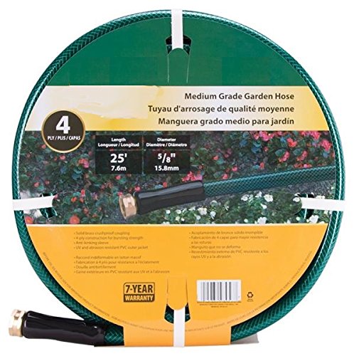 Rocky Mountain Heavy Duty 25ft Garden Hose with Anti-Kink Sleeve | 4-Ply Reinforced Construction | Solid Brass Fittings | UV & Abrasion Resistant | 7-Year Leakproof Warranty | Perfect for Lawn Care, Car Washing & Outdoor Watering