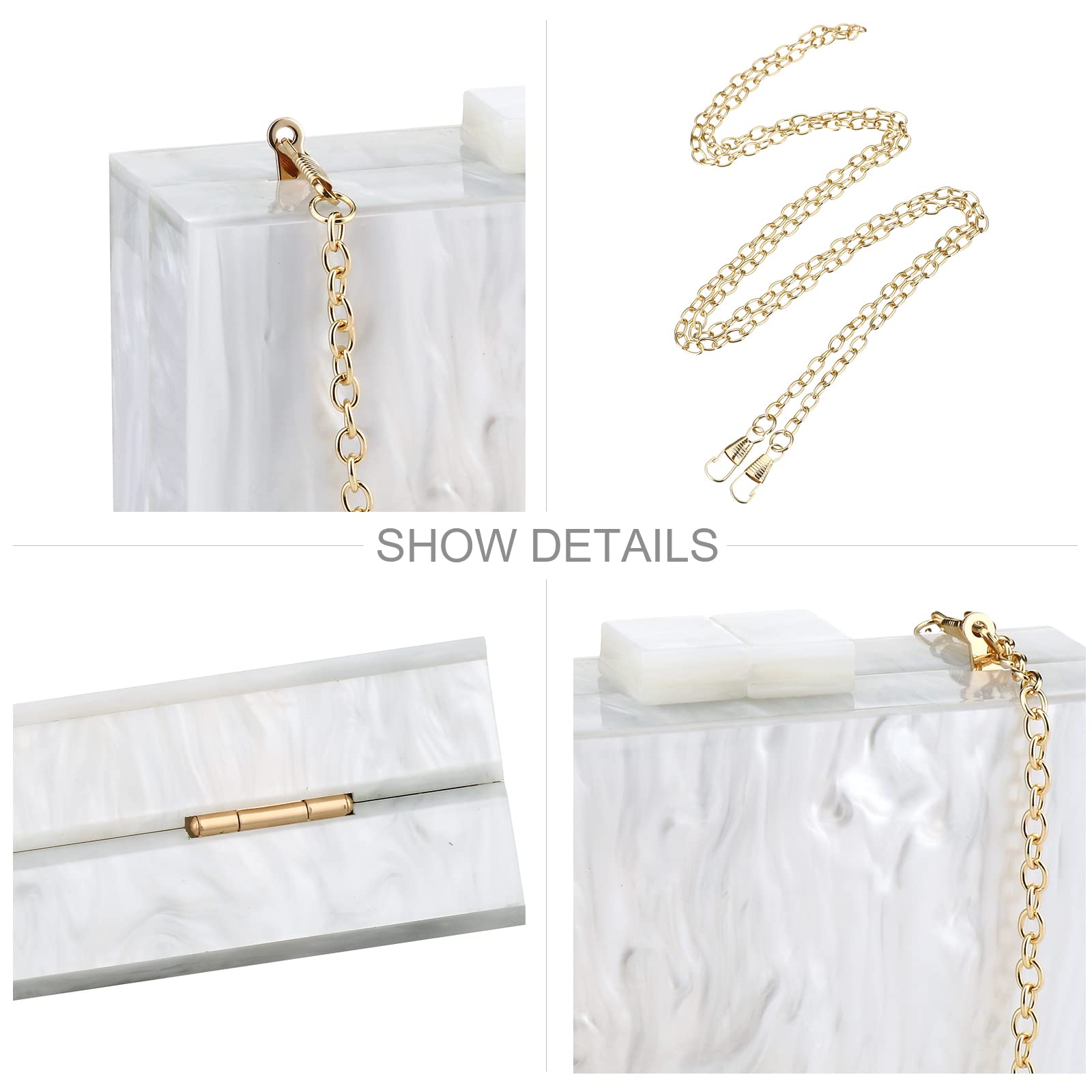 Elegant Marble Acrylic Clutch Purse for Women - Stylish Crossbody Evening Bag for Banquet, Party & Special Occasions
