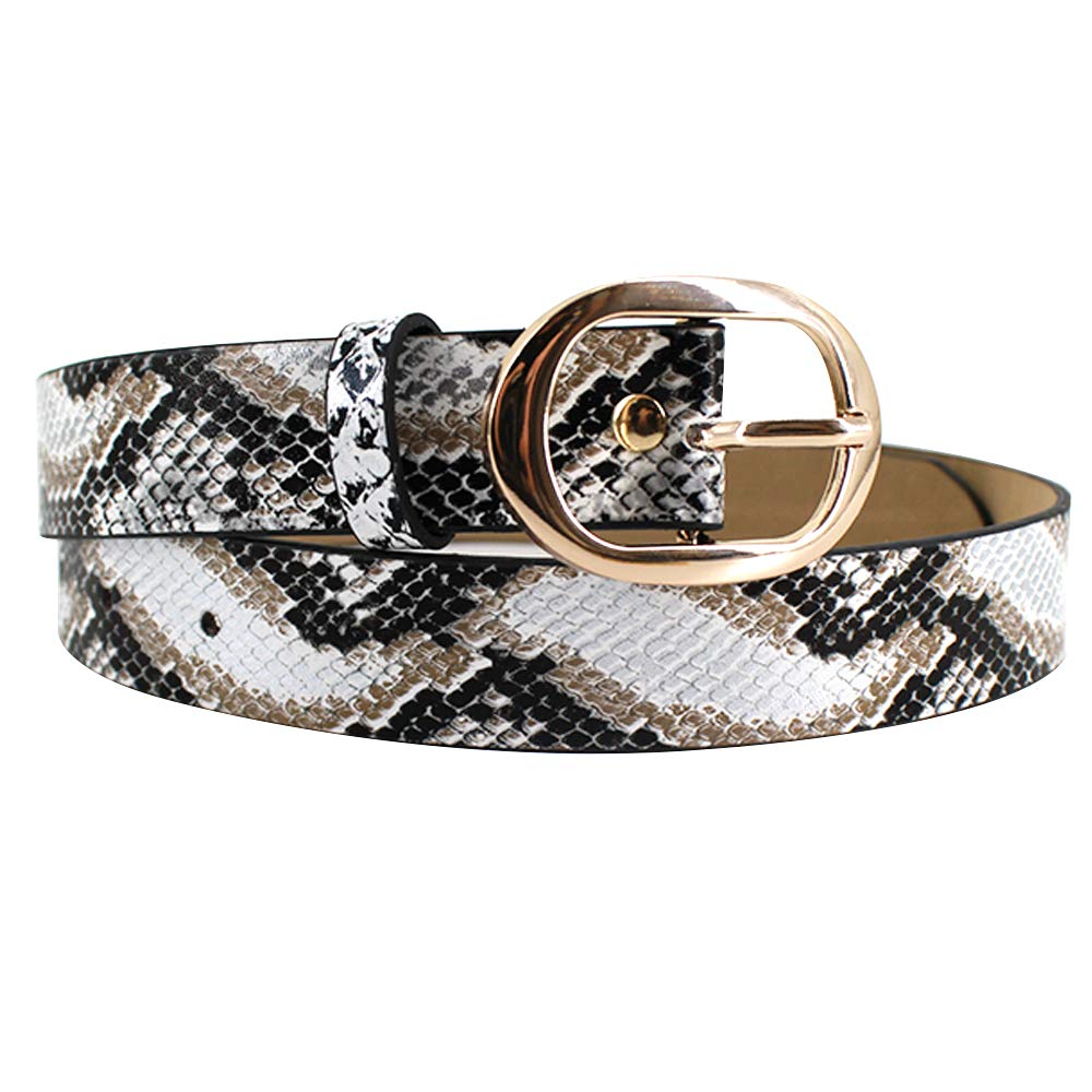EDITHA Women's Snakeskin Grain Waist Belt - PU Leather Adjustable Fashion Belt for Jeans, Dresses & Skirts | Perfect for Office, Party & Casual Outfits