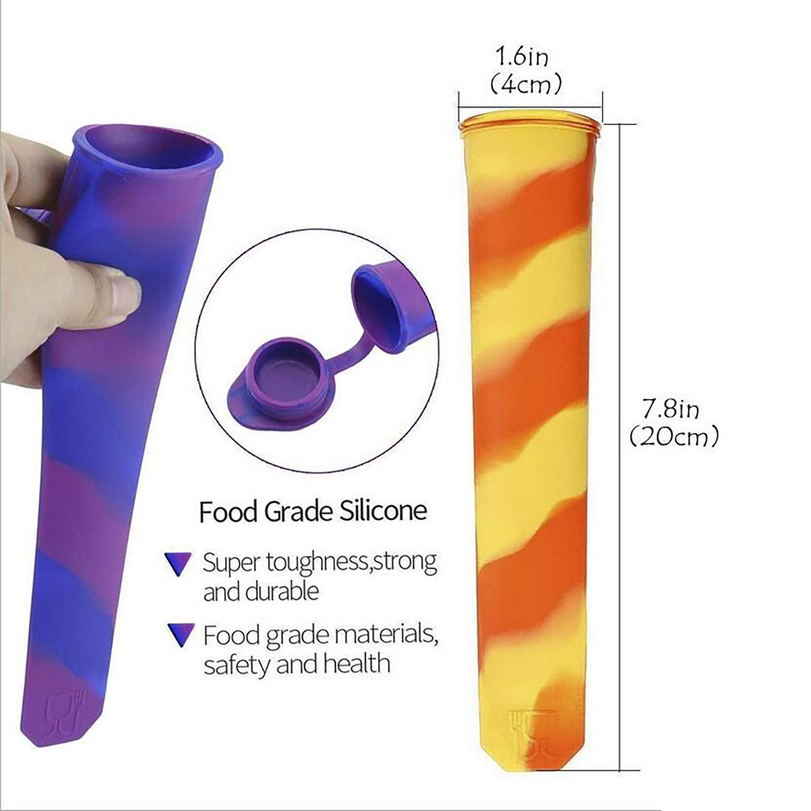 1Pack Reusable Silicone Popsicle Molds - Multi-Colored DIY Ice Pop Maker for Kids with Lid | Perfect for Homemade Frozen Treats, Yogurt Sticks & Jelly Snacks | Great for Summer Parties, Kids Snacks & Healthy Desserts