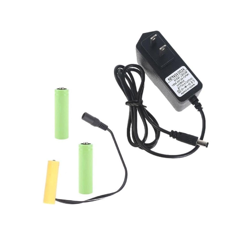 Necvior 4.5V LR6 Battery Eliminator Cable - Replaces 3Pcs 1.5V AA Batteries for LED Lights, Toys & Doorbells | AC Power Adapter Kit for Continuous Use in Home Electronics