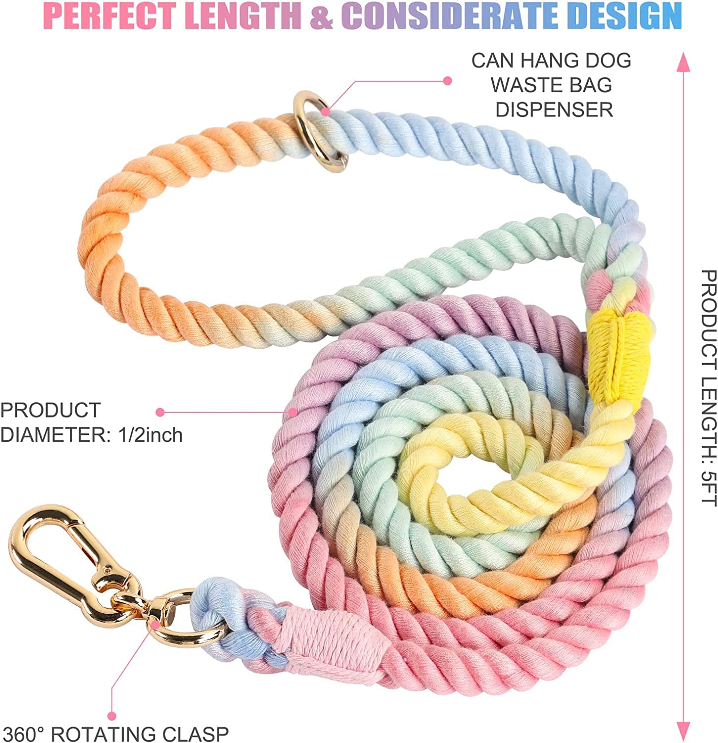 **4 FT Handmade Braided Cotton Rope Dog Leash with Collar Set – Durable & Adjustable for Small, Medium & Large Dogs – Perfect for Walking, Training & Outdoor Adventures**