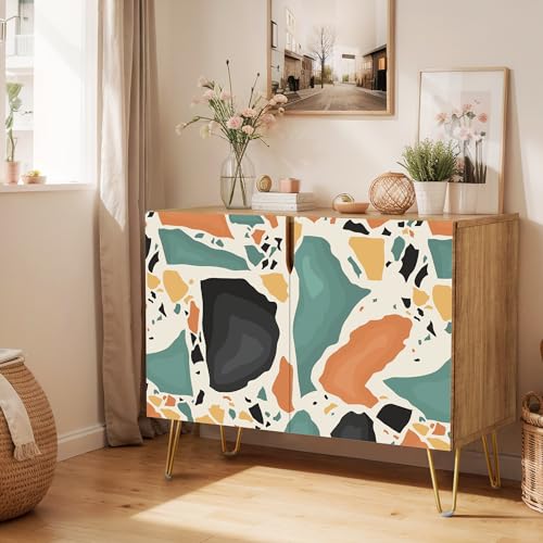Vibrant Teal Red Granite Pattern