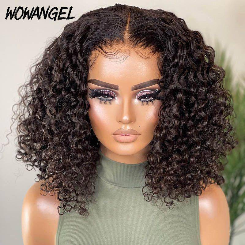 WOWANGEL 5x5 Skinlike Real HD Lace Closure Wig - Glueless Wear & Go Curly Bob Wig for Black Women | Natural Look for Daily Wear, Parties & Special Occasions
