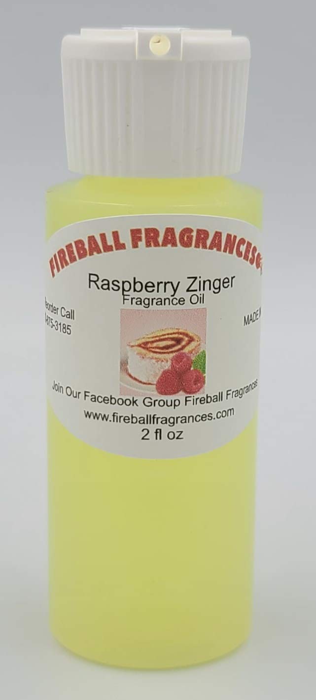 Fireball Fragrances Raspberry Zinger Scented Oil - Sweet Raspberry, Toasted Coconut, Buttercream & Yellow Cake Aroma - 2 Oz Bottle for Home, Car Diffuser & DIY Candles