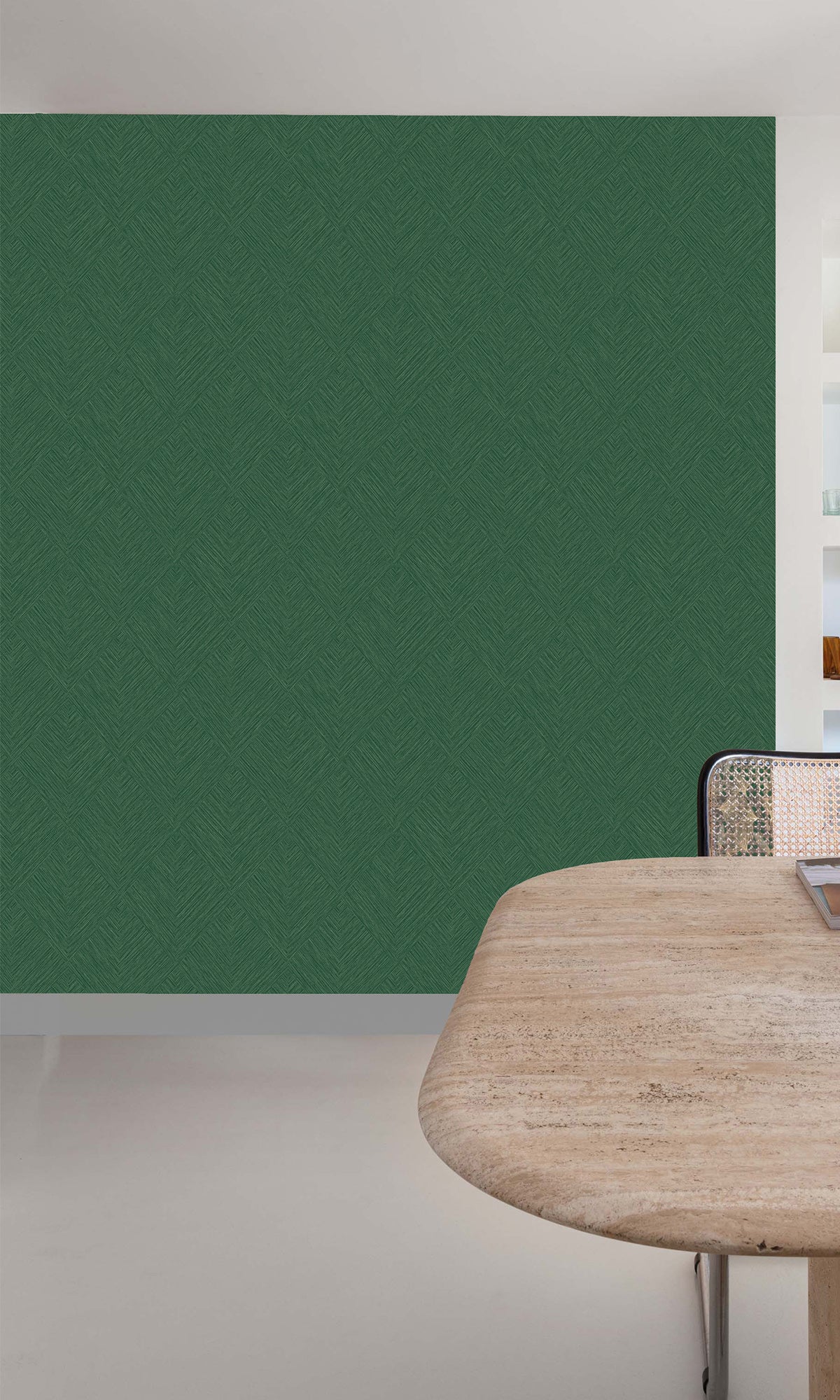 Elm Green Tiled Basketweave Wallpaper R9783 - Peel and Stick Self-Adhesive Wallpaper for Kitchen, Bathroom, Bedroom, Living Room Decor