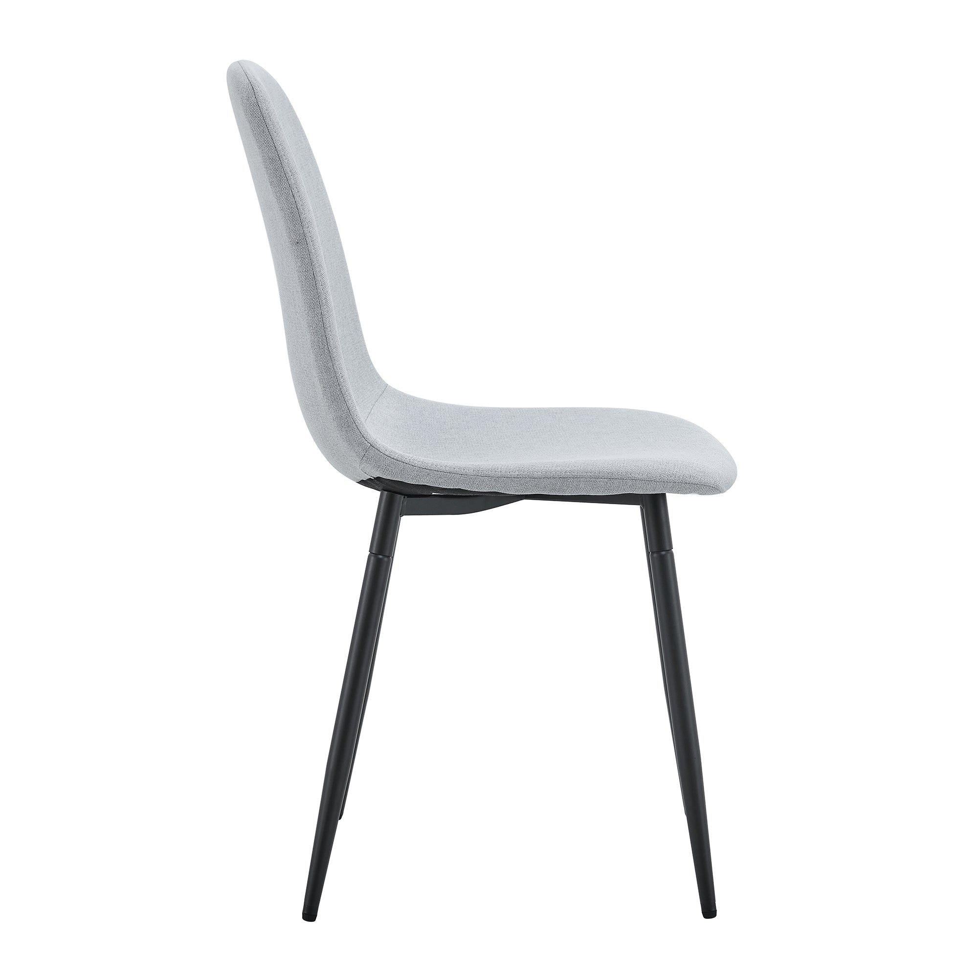 6-Piece Light Gray Linen Cotton Dining Chair Set - Comfortable Integrated Seat & Backrest for Modern Home Decor | Perfect for Kitchen, Dining Room & Small Spaces