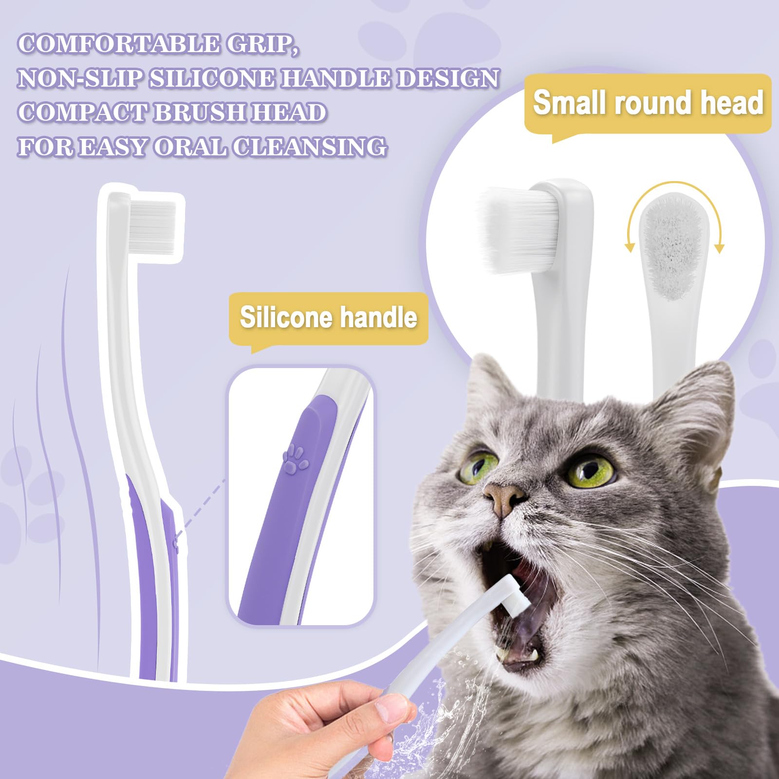 Premium Cat Toothbrush & Dental Care Kit with Teeth Whitening Tracker - Gentle Brushes for Easy Oral Hygiene & Gap Cleaning - Perfect for Daily Cat Teeth Cleaning & Fresh Breath Maintenance