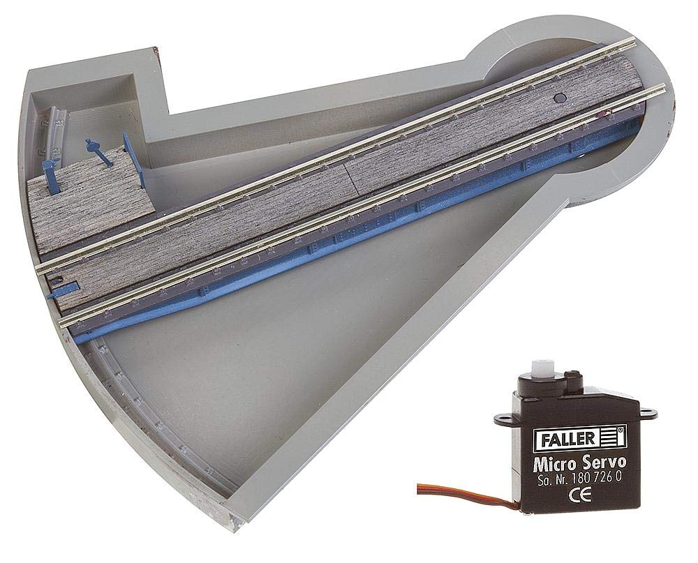 Faller 120275 HO Scale Segment Turntable with Servo Motor - Model Train Building Kit for Realistic Railroad Layouts & Dioramas
