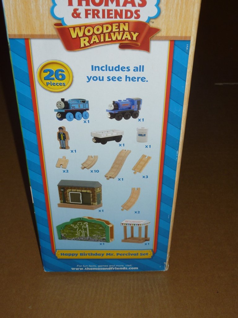 Thomas & Friends Wooden Railway Happy Birthday Mr. Percival Train Set LC98525 | Learning Curve Educational Toy for Kids Birthday Party & Pretend Play