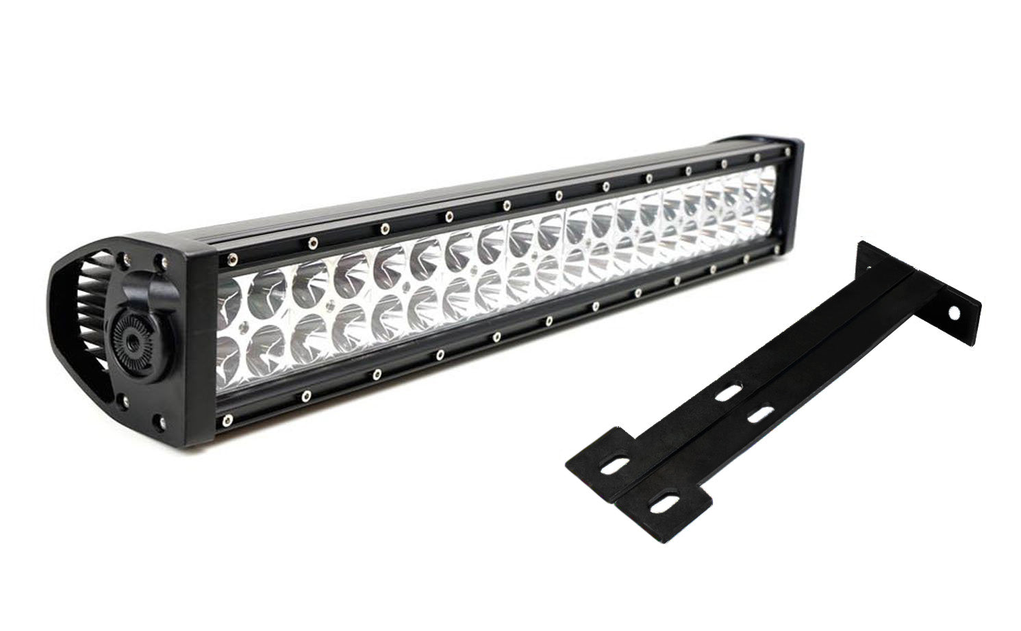 120W 20 LED Light Bar with Lower Bumper Bracket & Wiring Kit - Compatible with 1999-2007 Ford F250 F350 Super Duty Trucks - Perfect for Off-Roading, Night Driving & Emergency Lighting
