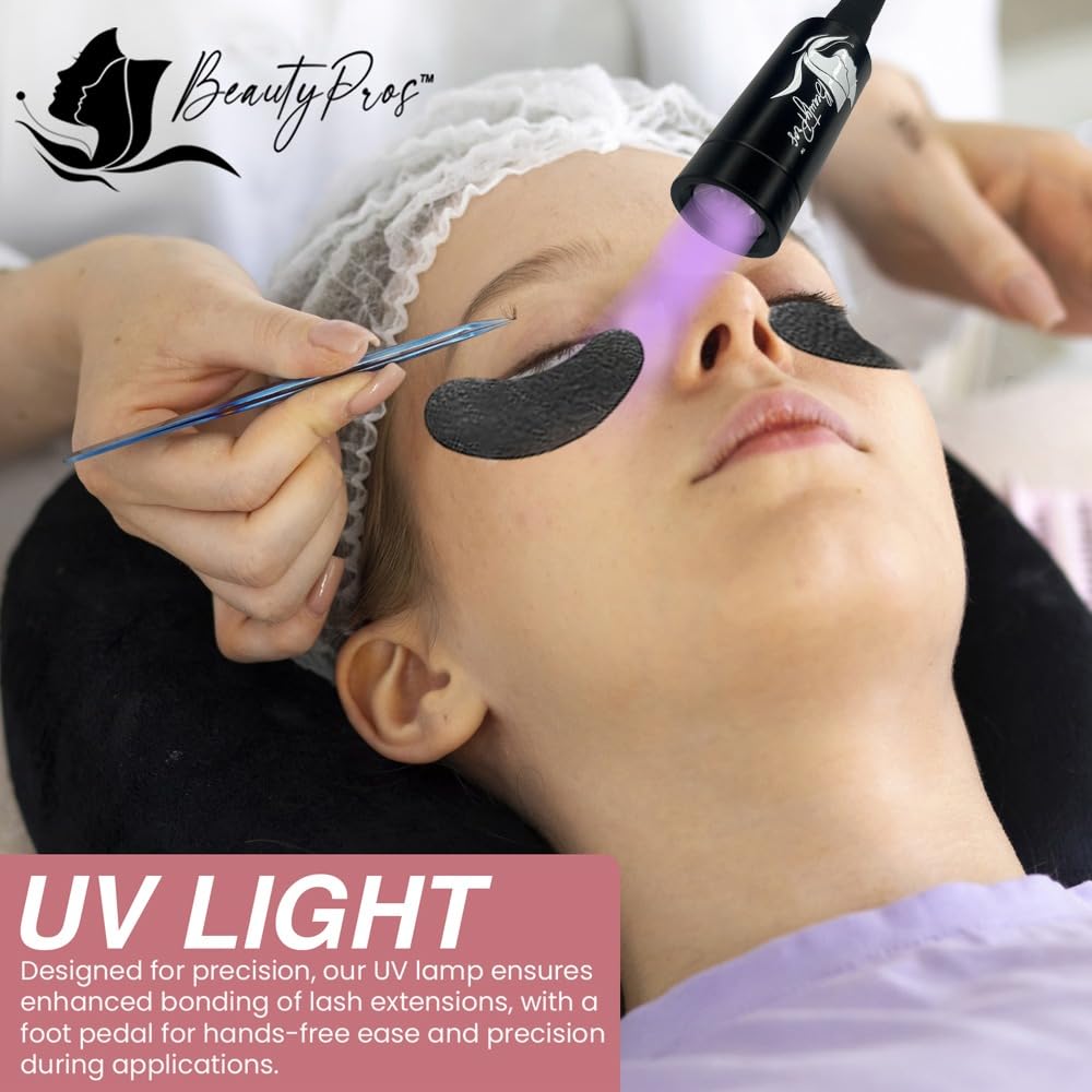Professional UV LED Nail & Lash Curing Lamp with Adjustable Gooseneck & Foot Pedal - Perfect for Lash Extensions, Gel Nails & Makeup Studios - Salon & Home Use