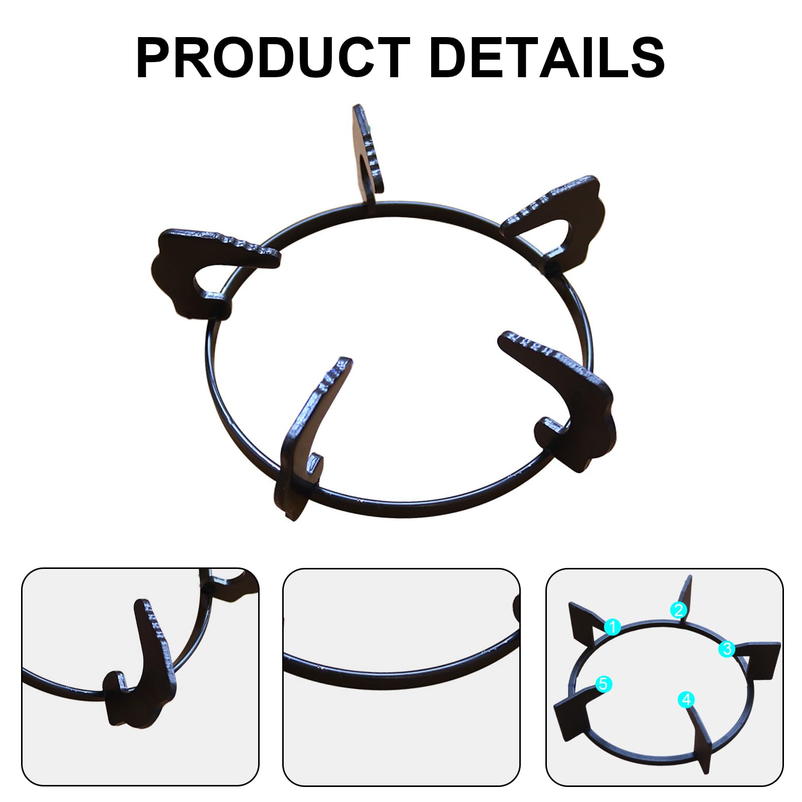 Non-Slip Iron Wok Support Rings - 20.2cm Sturdy Cooking Stand for Woks & Pots - Perfect for Stovetop, Gas Burner & Outdoor Cooking