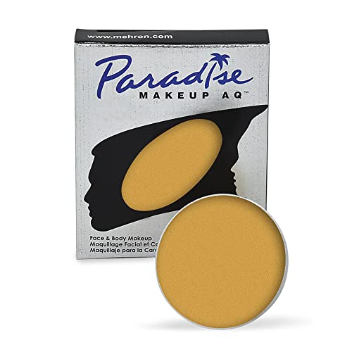 Mehron Makeup Paradise AQ Professional Water Activated Face & Body Paint Refill - 0.25 oz / 7ml - Dijon Color - Perfect for Halloween, Cosplay, Theater & Special FX Makeup