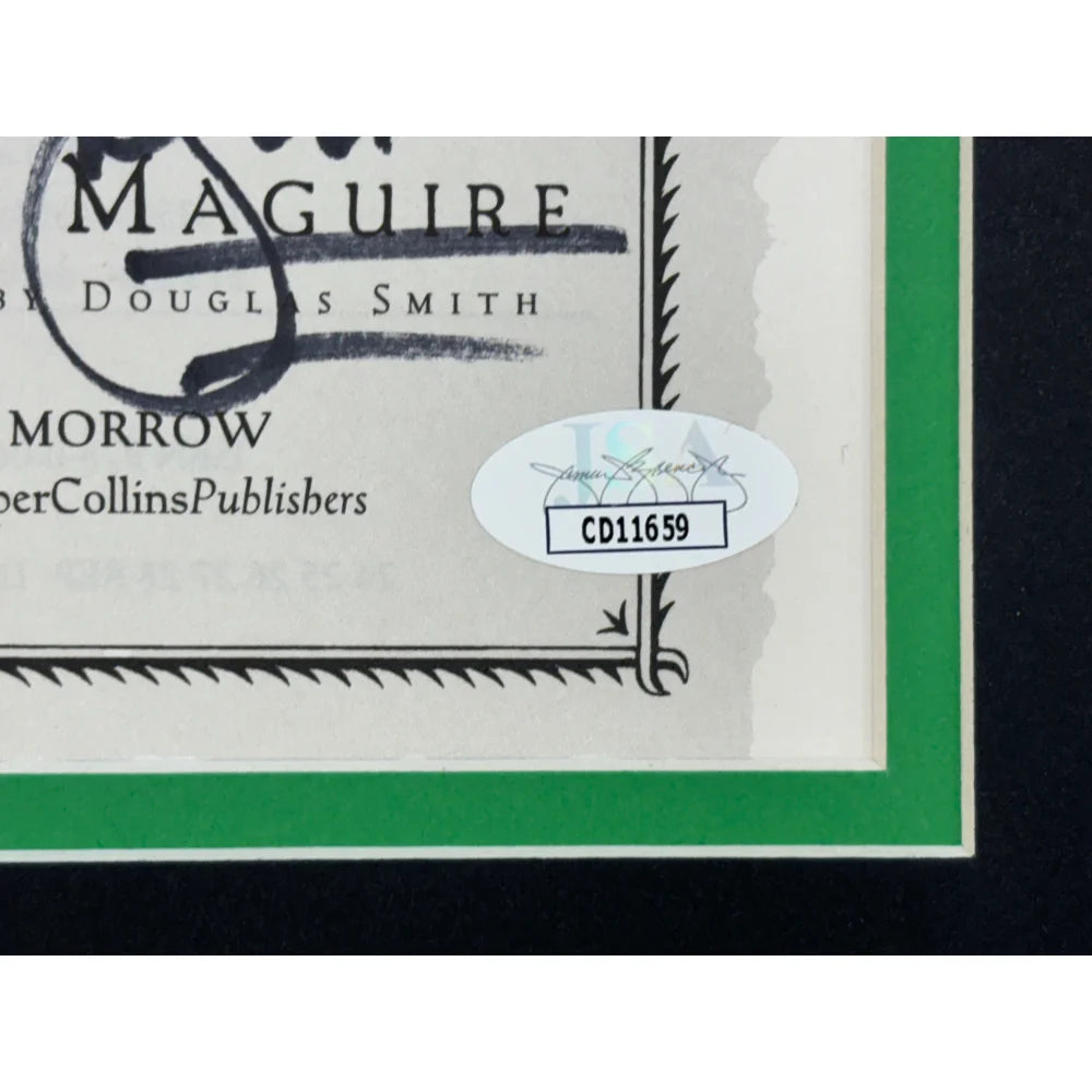 Gregory Maguire Autographed Wicked Book Cover Framed Collage - JSA Certified Authentic Signed Memorabilia - Perfect for Broadway Fans, Book Collectors & Home Theater Decor