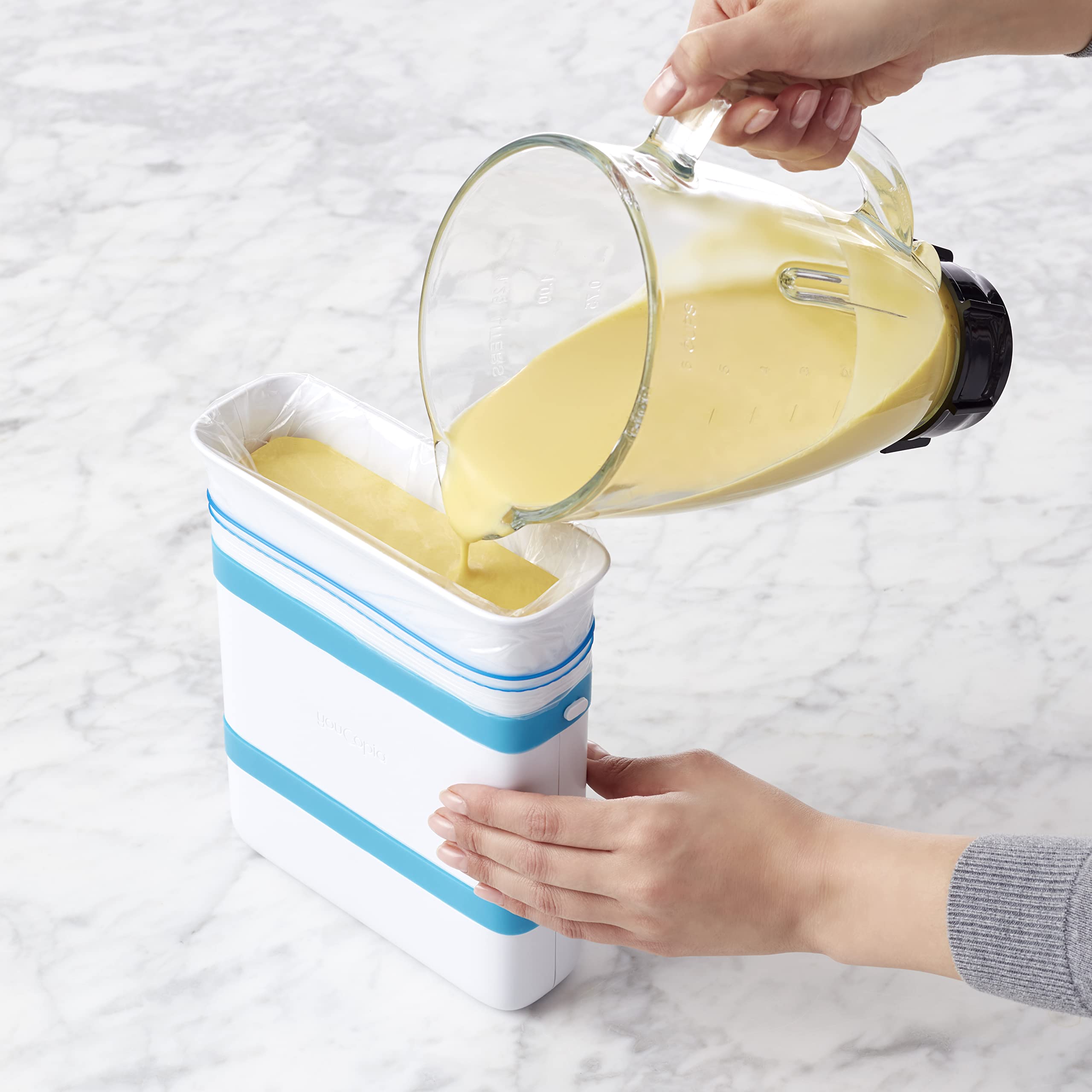 YouCopia FreezeUp 6-Cup Freezer Food Block Maker - Meal Prep Container for Soup, Leftovers & Batch Cooking - Perfect for Freezing, Storing & Organizing Food