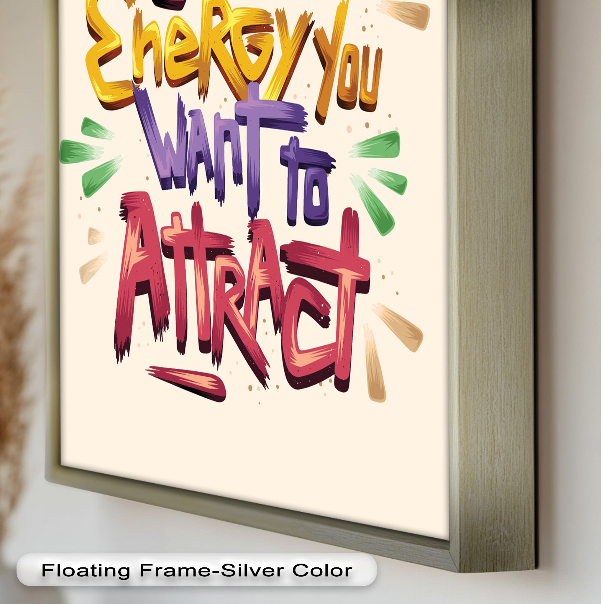 Inspirational Oil Painting - Be the Energy You Want to Attract - Motivational Wall Art for Home, Office & Meditation Space