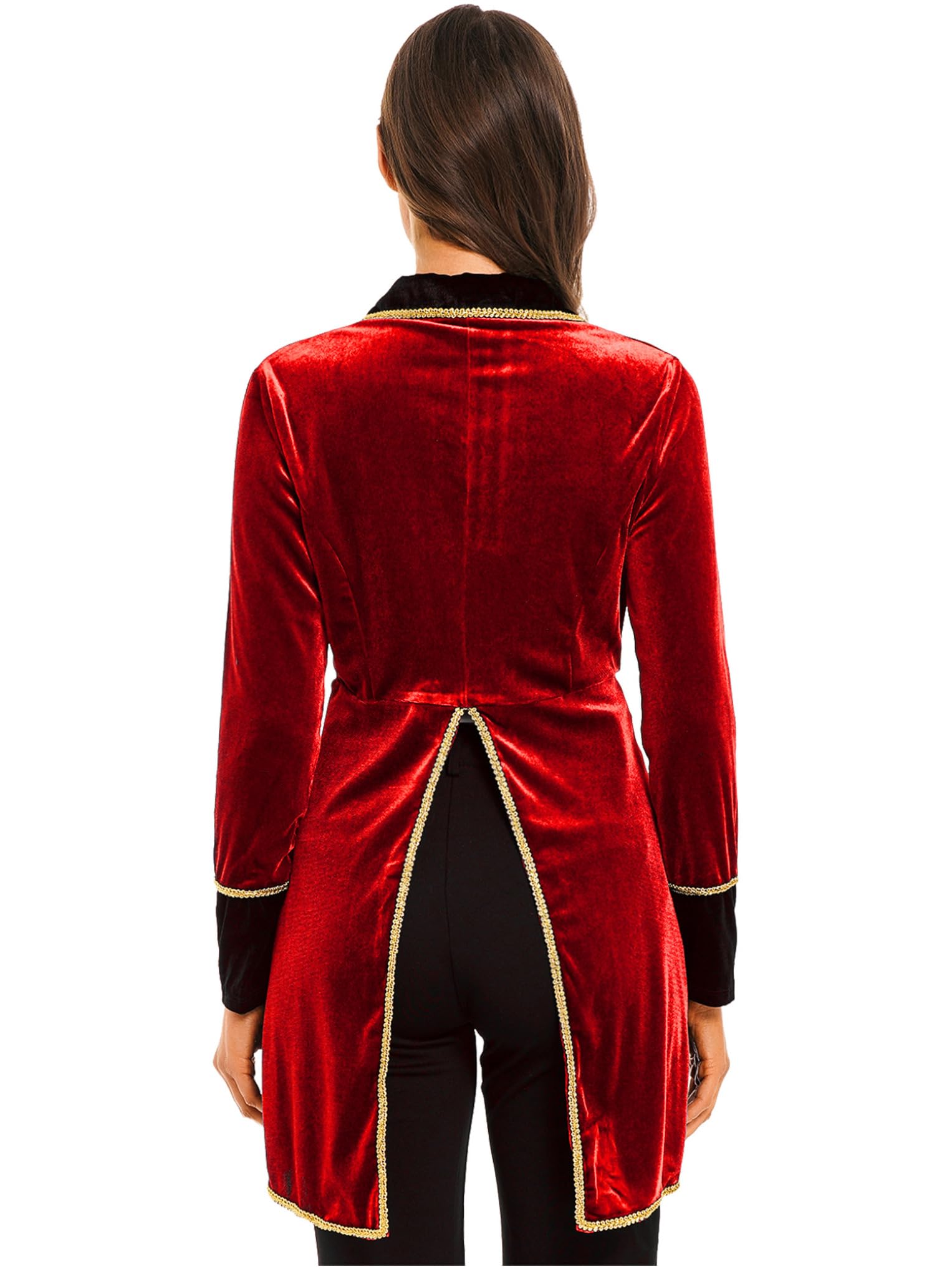 Steampunk Velvet Tail Coat for Women - Victorian Ringmaster Cosplay Jacket with Circus Show Outfit | Perfect for Halloween, Cosplay, and Themed Parties