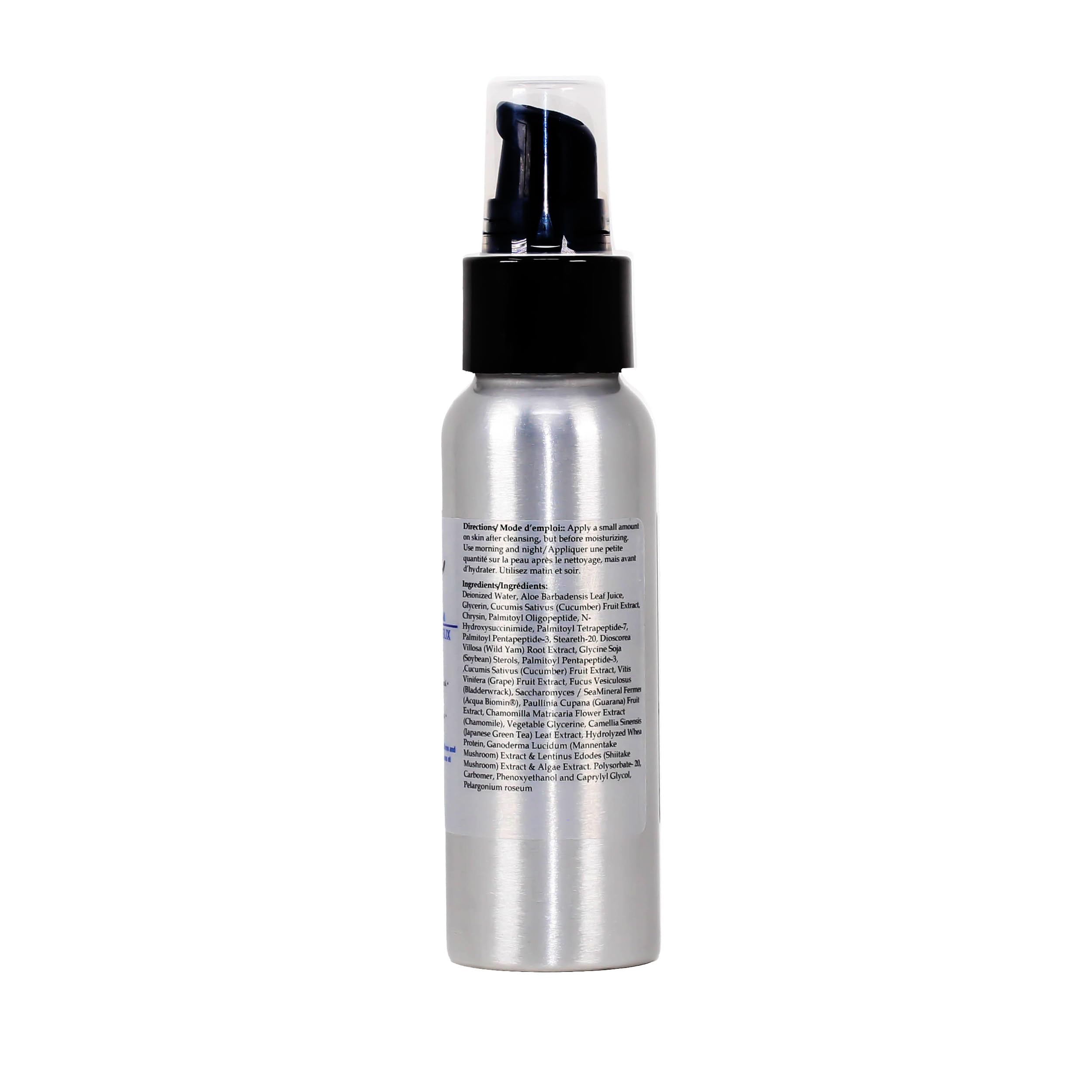 Premium Tri-Peptide Facial Serum - 80ml (2.7oz) with Soy Extract, Wild Yam & Natural Botanicals for Radiant Skin | Anti-Aging, Hydration & Brightening | Day & Night Skincare Routine