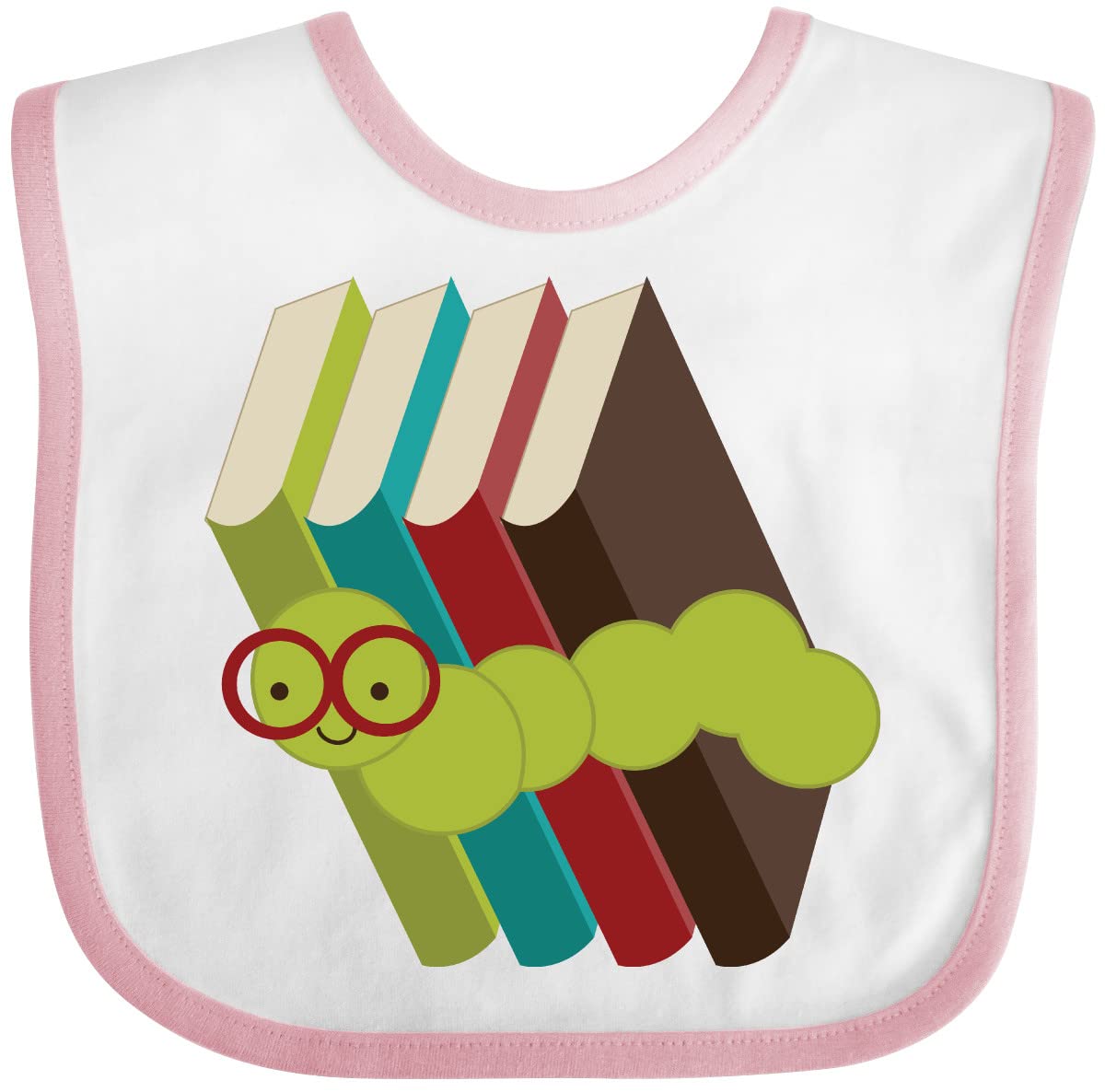 Inktastic Bookworm Books Reading Baby Bib - Cute & Absorbent Drool Bib for Babies & Toddlers - Perfect for Reading Time, Mealtime & Playtime