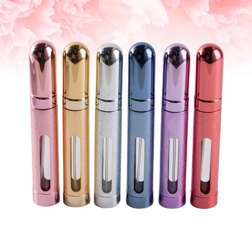 Milisten 6-Pack 12ml Refillable Aluminum Perfume Spray Bottles - Portable Travel Perfume Atomizer for Purse, Gym & Office | Leak-Proof Mini Perfume Dispenser