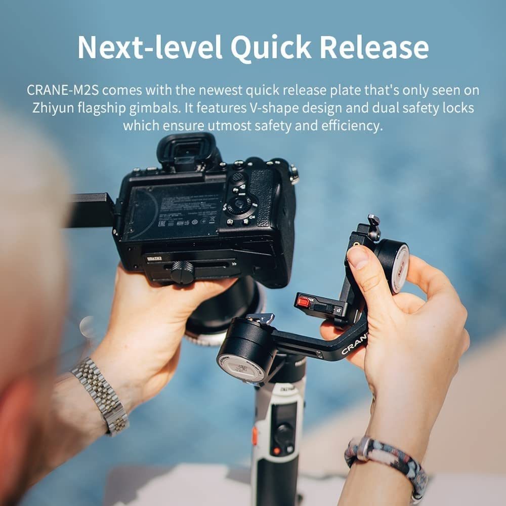 Zhiyun Crane M2S 3-Axis Gimbal Stabilizer for Mirrorless DSLR, Action Camera, GoPro Hero 10/9/7/6/5, iPhone 13 Pro Max/12/11/SE - Includes GoPro Mount & Phone Holder | Perfect for Vlogging, Travel Filming & Smooth Handheld Shooting
