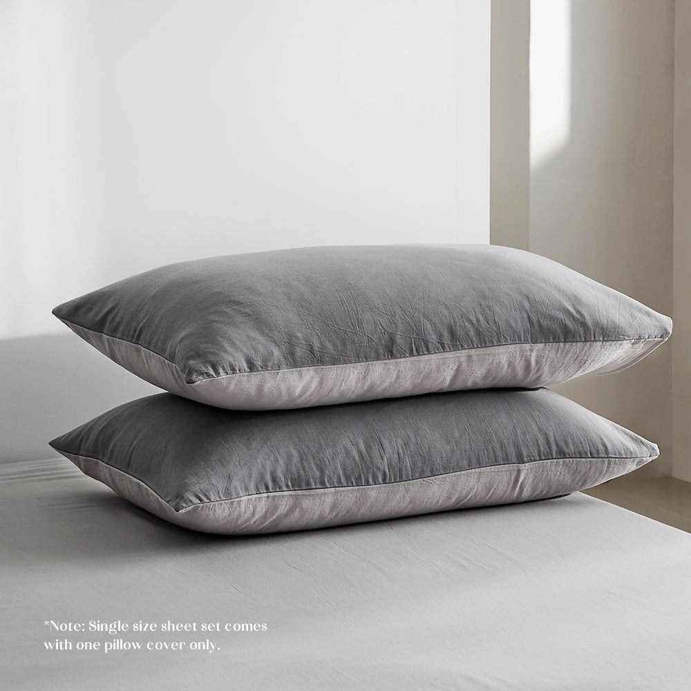 Premium 100% Cotton Grey Luxury Sheet Set - Queen Size Bedding with Flat Sheet, Fitted Sheet & Pillowcases for Ultimate Comfort & Softness | Perfect for Master Bedrooms, Guest Rooms & Cozy Home Decor