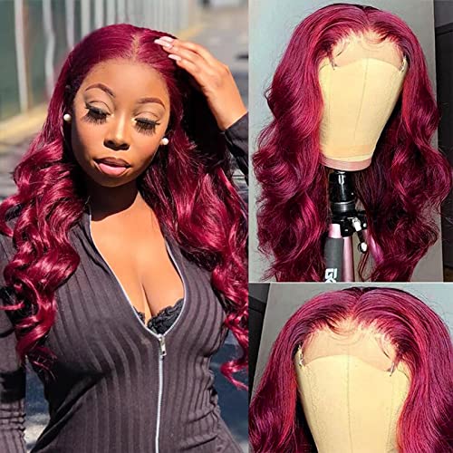 Burgundy Body Wave 4*4 Closure Wigs