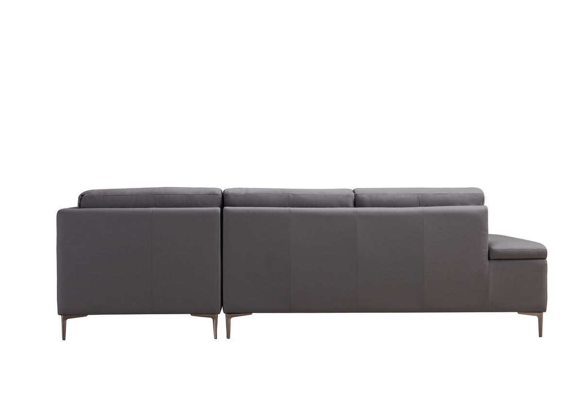 Gio Italia Decker L-Shaped Italian Leather Sectional Sofa - Modern Luxury Living Room Furniture for Home & Office Comfort