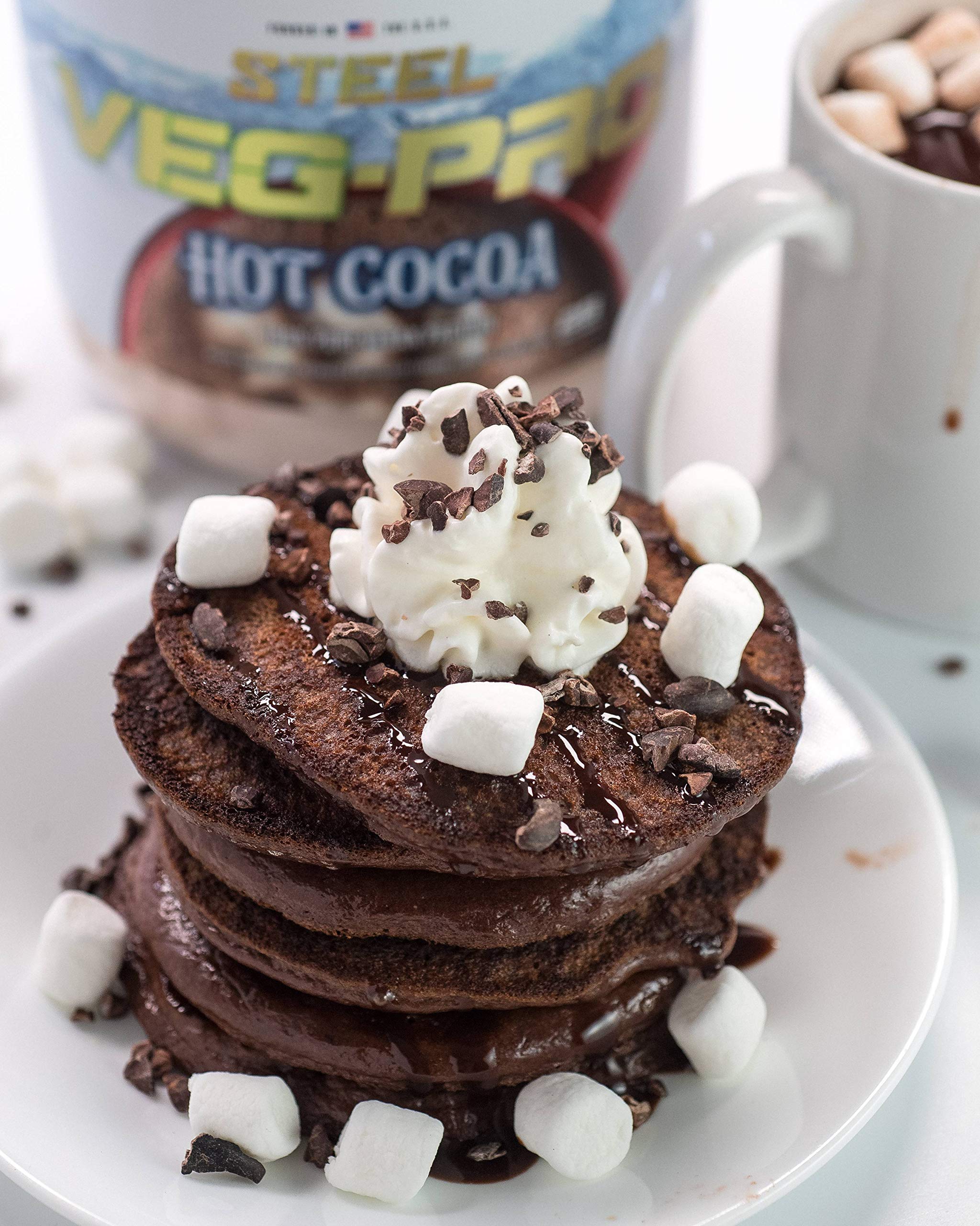 Steel Supplements Veg-PRO Vegan Protein Powder - Hot Cocoa Flavor | 25 Servings (1.65lbs) | Organic Plant-Based Protein with BCAA Amino Acids | Gluten Free, Dairy Free, Low Carb | Perfect for Post-Workout Recovery & Healthy Breakfast Smoothies