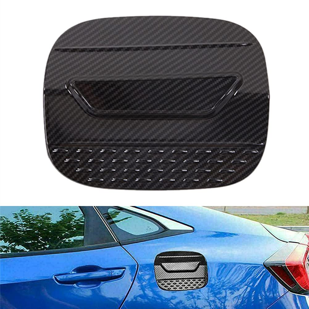 ABS Carbon Fiber Fuel Filler Cap Cover Trim Sticker - Black Car Exterior Accessory for Honda Accord 2018-2021 | Durable ABS Material, Easy Installation, Weather Resistant | Perfect for Car Customization, Exterior Styling & Fuel Door Protection