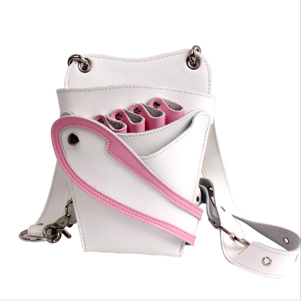 Professional Salon Hairdresser Tool Bag - Leather Cosmetic Organizer for Stylists - White (Perfect for Salon, Travel & Home Use)