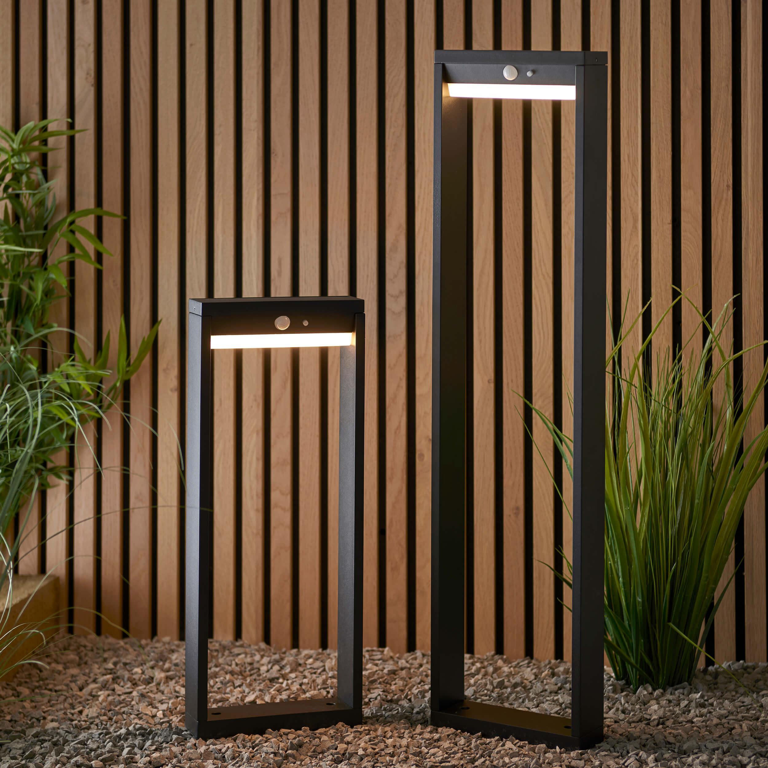 Dannah 1 Light Solar Outdoor Bollard Light with PIR Sensor - Weatherproof LED Pathway Lighting for Garden, Walkway, Driveway & Landscape - Motion Sensor Security Light for Nighttime Safety