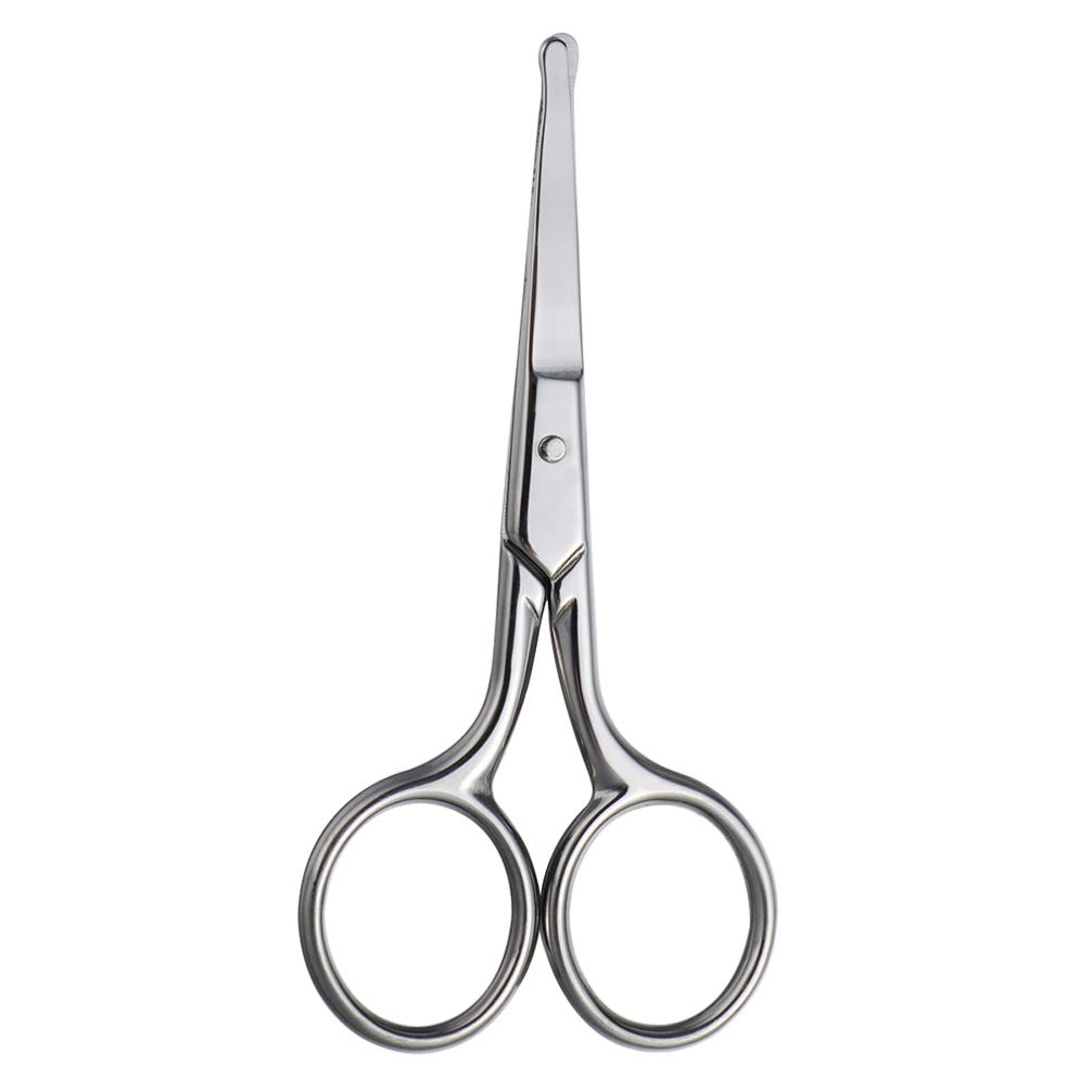 3 Pack Stainless Steel Nose Hair Trimmer Scissors - Safe & Precise Eyebrow & Vibrissa Grooming Tool for Men - Perfect for Travel, Home & Personal Care Routines