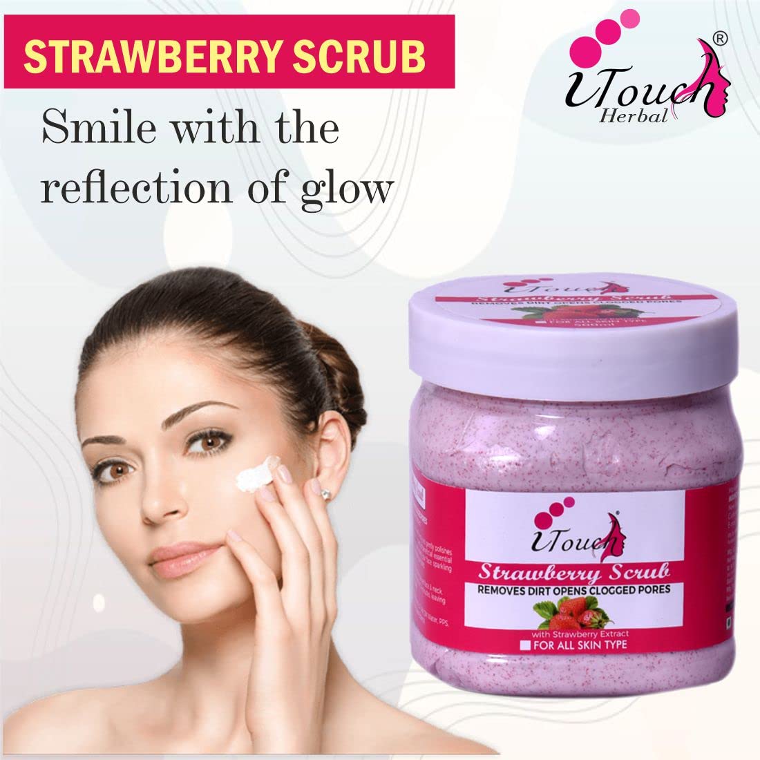 Organic Strawberry Face & Body Scrub - Natural Exfoliator for Smooth Skin | Deep Cleansing Herbal Scrub with Antioxidants | Paraben & Sulfate Free Skincare for Women & Men (500ml) | Perfect for Daily Exfoliation & Spa Days