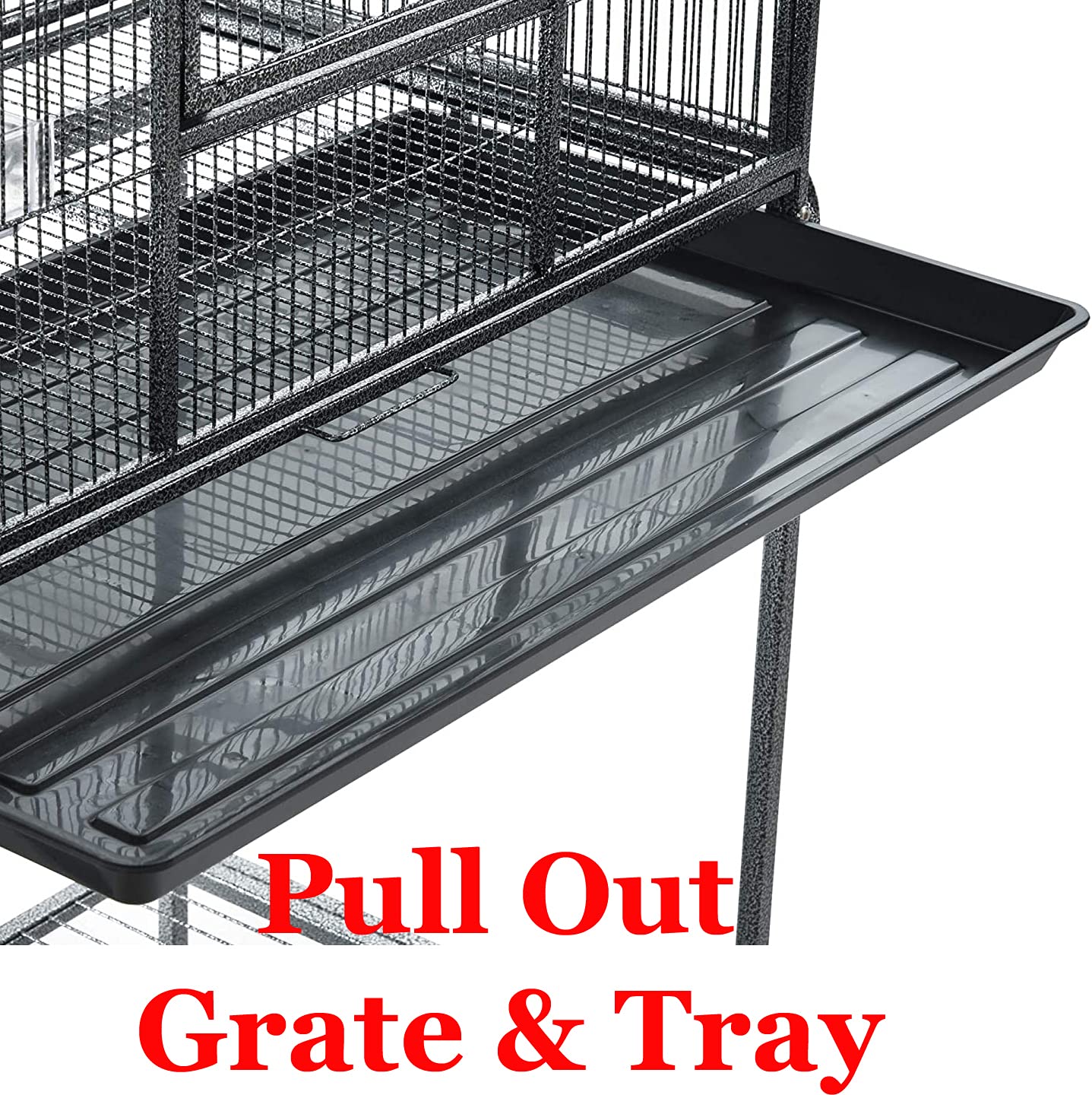 Extra Large 5-Tier Wrought Iron Small Animal Cage - Chew-Proof Metal Enclosure for Ferrets, Squirrels, Chinchillas & Sugar Gliders | Easy-Clean Pull-Out Tray & Removable Rolling Stand | Perfect for Small Pet Homes, Play Areas & Vet Clinics