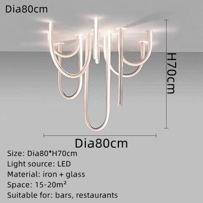 Soft Hose LED Ceiling Chandelier Light Fixture - Modern Crystal Pendant Lighting for Dining Room, Bedroom & Living Room - Elegant Home Decor & Ambient Lighting Solution